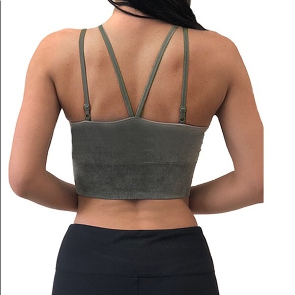 ✨LAST✨Olive Vintage Wash Seamless bralette - Picture 3 of 3